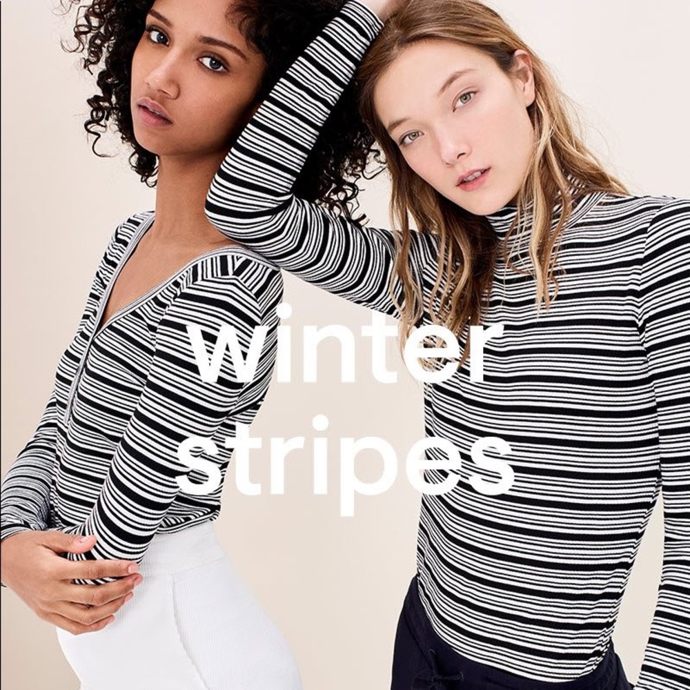 Lou & Grey Striped Turtleneck Top super soft